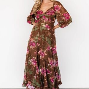 Baltic Born Estefania Maxi Dress | Brown Floral Size S